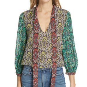 Alice+Olivia Sheila Blouson Sleeve Top